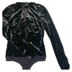 Black velour bodysuit